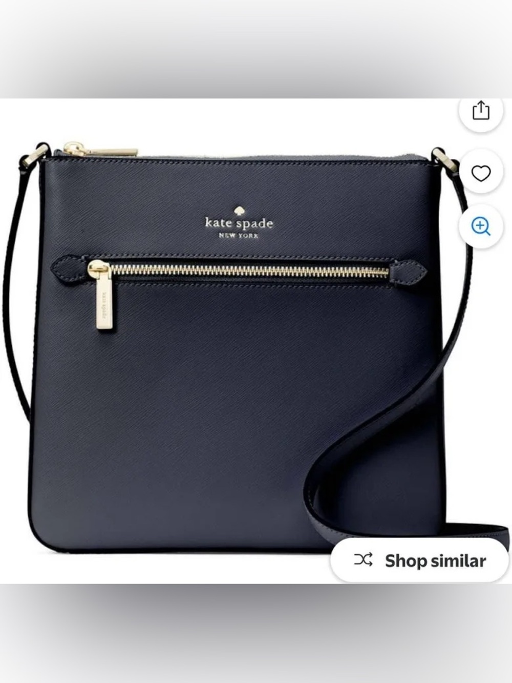 kate spade navy saffiano crossbody with gold hardware